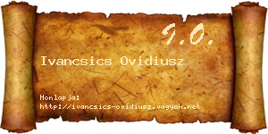Ivancsics Ovidiusz névjegykártya