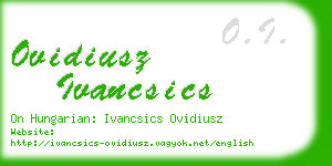 ovidiusz ivancsics business card